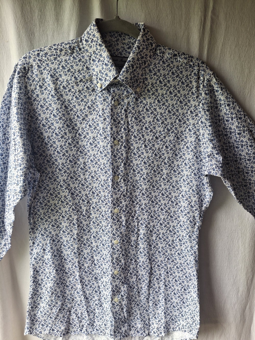Tom Jones Men's Blue Floral Button-Down Shirt